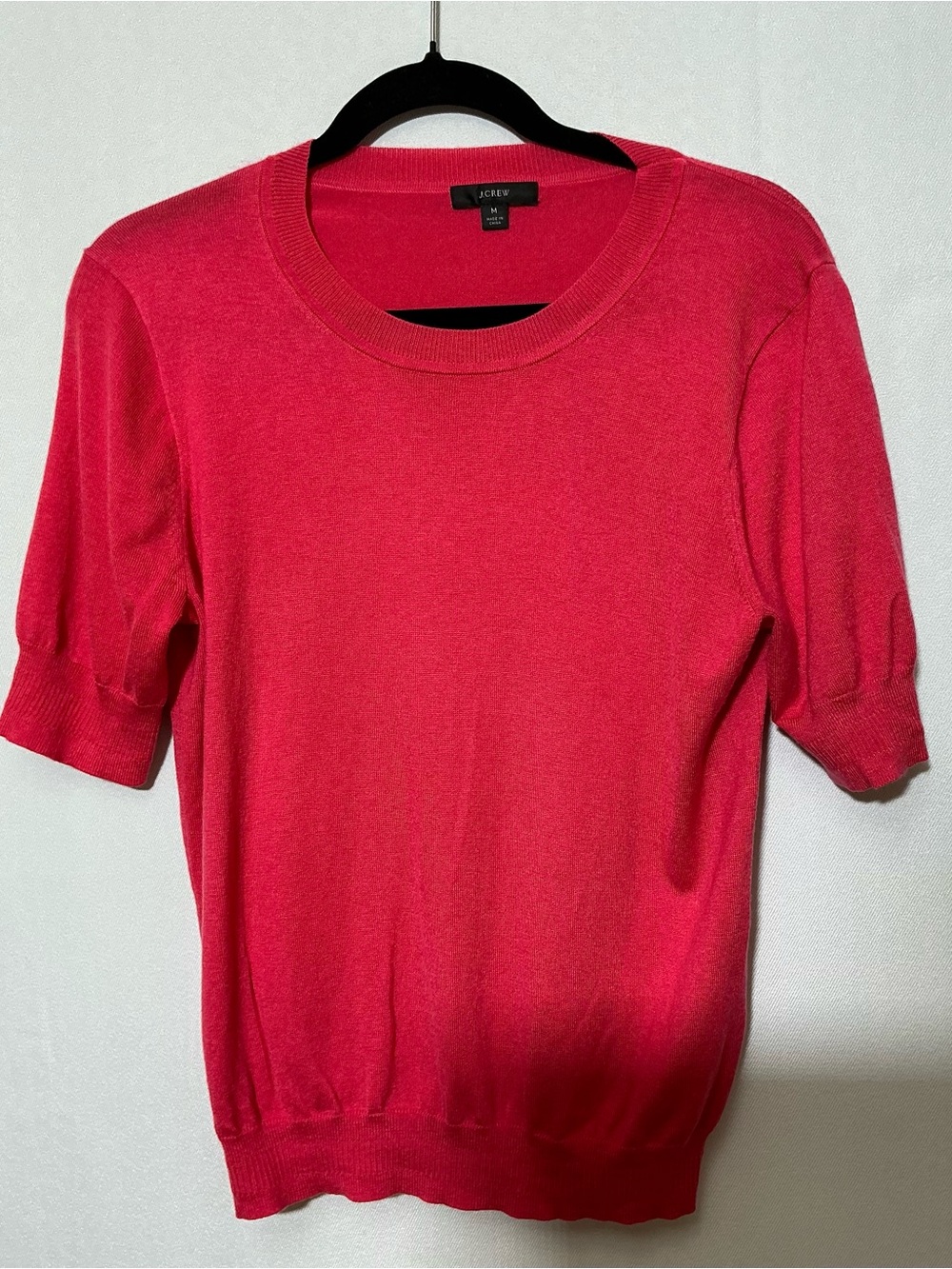 J. Crew Raspberry Puff-Sleeve Knit Top - Picture 2 of 4